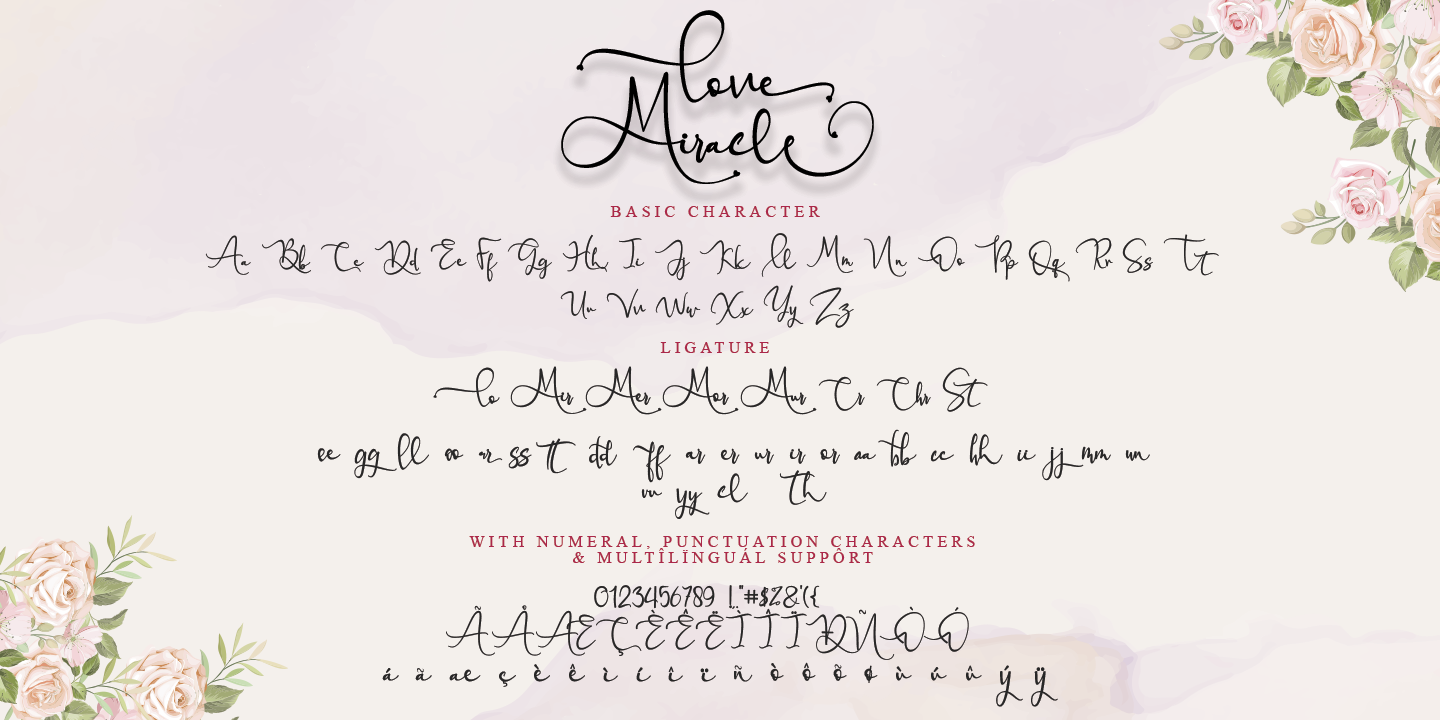 Love Miracle 1 Font preview